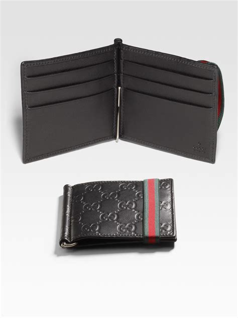 geldscheinklammer gucci|gucci leather money clip wallet.